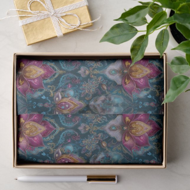 Jewelled Floral Tissue Paper (Gift)