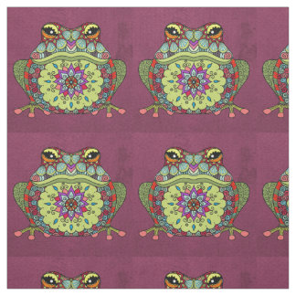 Jewelled Frog on Purple Fabric