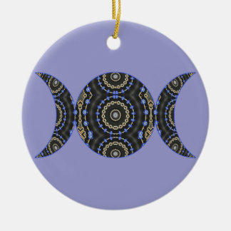 Jewelled Goddess Pagan Wiccan Triple Moon Ceramic Tree Decoration