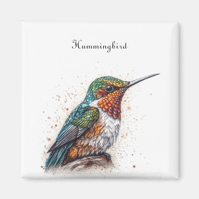 Jewelled Hummingbird Serenade, custom Magnet (Front)