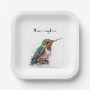 Jewelled Hummingbird Serenade, custom Paper Plate