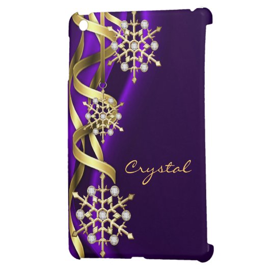 Jewelled Jazzy Snowflake Purple Mini Ipad Case