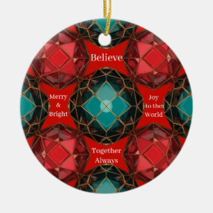 Jewelled Kaleidoscope Christmas Ceramic Tree Decoration