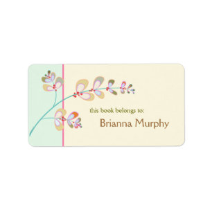 Jewelled Leaves Bookplate Labels