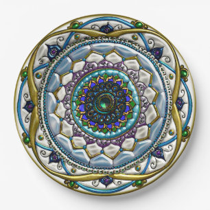 Jewelled Mandala Paper Plate