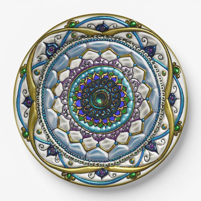 Jewelled Mandala Paper Plate (Front)