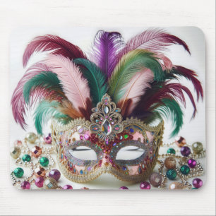 Jewelled Mardi Gras Mask Mouse Mat
