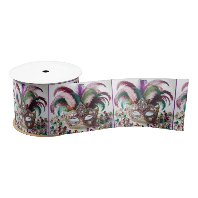 Jewelled Mardi Gras Mask  Satin Ribbon (Spool)