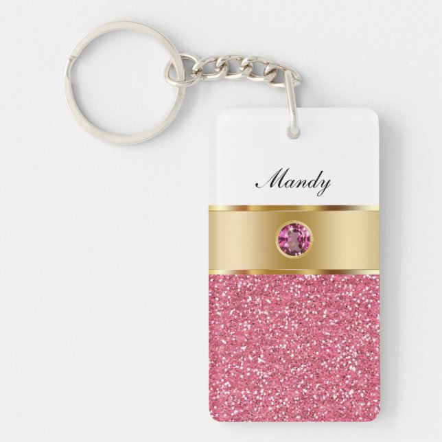 Jewelled Monogram Keychains (Front)