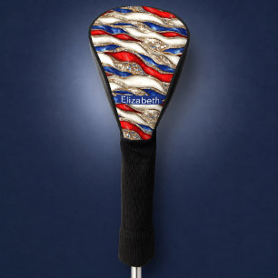 Jewelled Patriotic Strata Personalised Golf Head Cover