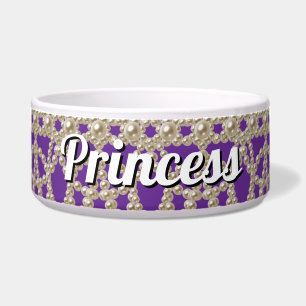 Jewelled Pearls Princess Ceramic Pet Bowl