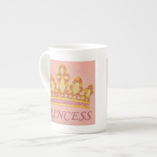 Jewelled Princess Crown by Chariklia Zaris Bone China Mug (Front Left)