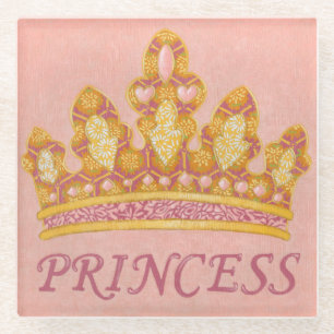 Jewelled Princess Crown by Chariklia Zaris Glass Coaster