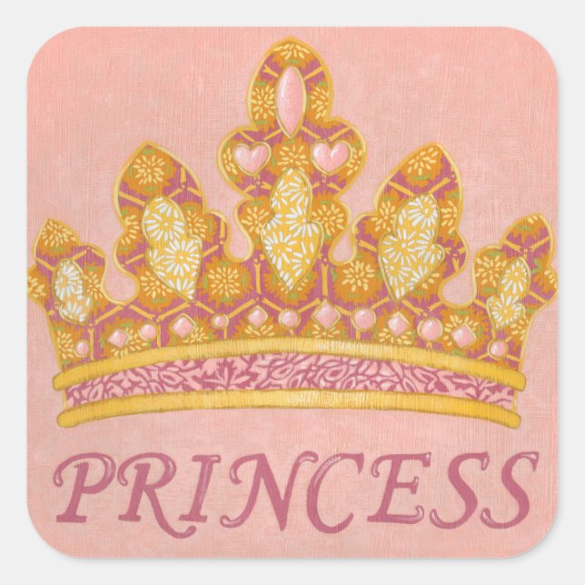 Jewelled Princess Crown by Chariklia Zaris Square Sticker (Front)