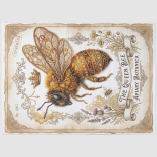 Jewelled Queen Bee Botanical Decoupage Tissue Paper