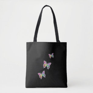 Jewelled Rainbow Crystal Butterflies Tote Bag