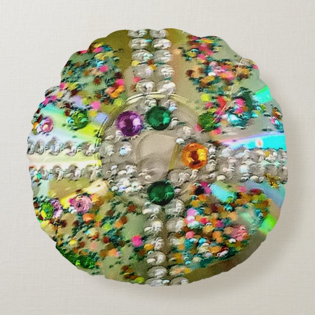Jewelled Round Pillow (Front)