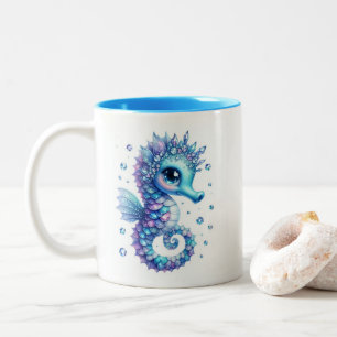Jewelled Seahorse Two-Tone Coffee Mug