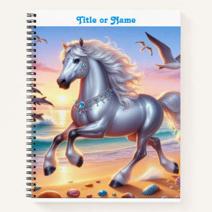 Jewelled Silver Horse Notebook