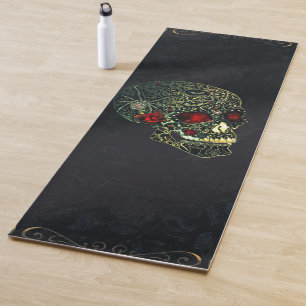 Jewelled Spider Skull & Roses Glam Gothic Filigree Yoga Mat