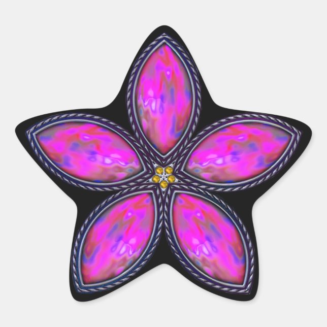 Jewelled Star - Magenta Sticker (Front)