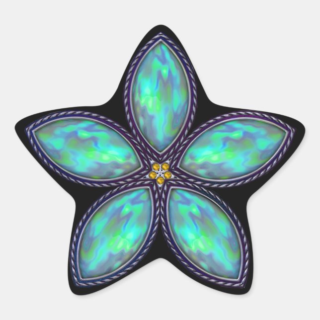 Jewelled Star - Teal Star Sticker (Front)