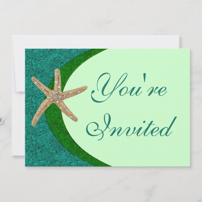 Jewelled Starfish Party Invitation (Front)