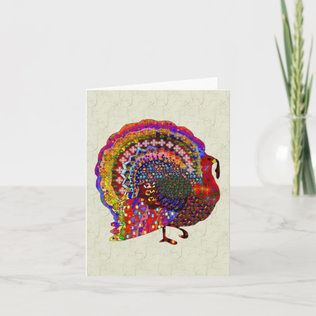 Jewelled Turkey Holiday Card (Front)