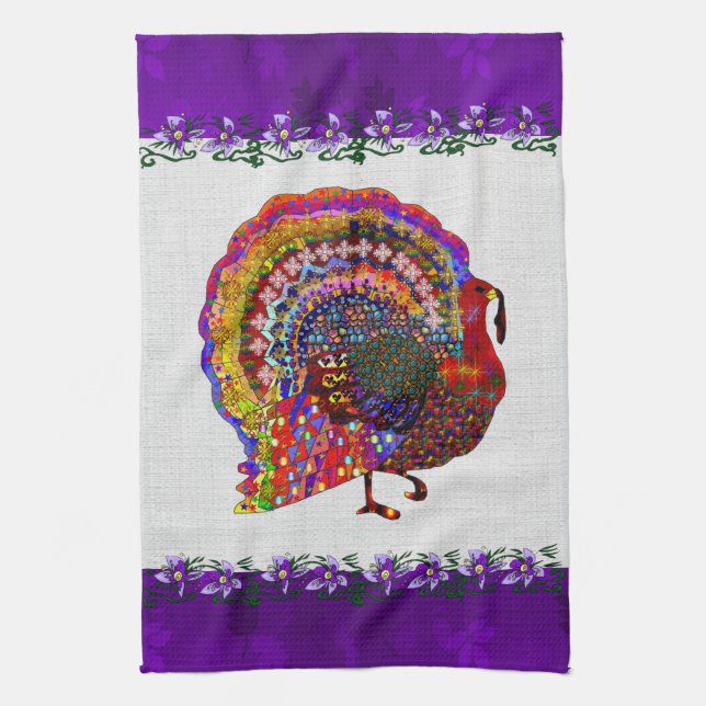 Jewelled Turkey Tea Towel (Vertical)