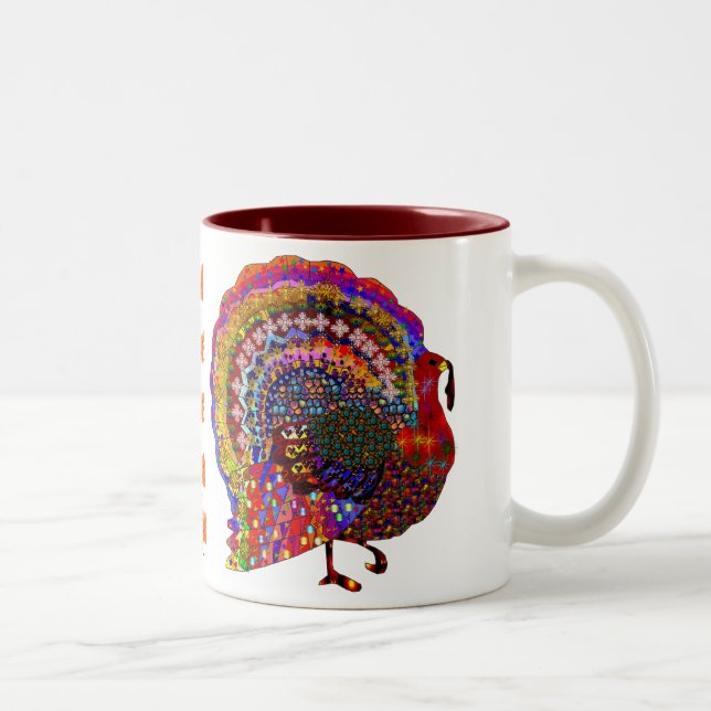 Jewelled Turkey Two-Tone Coffee Mug (Right)