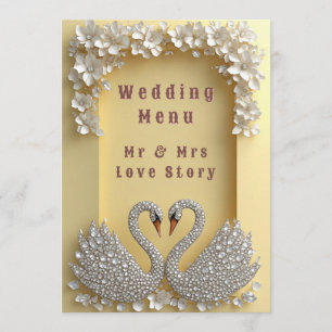 🌸 Jewelled Wedding Swan Couple Elegant Theme 💖 Menu
