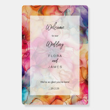 Jewelled Welcome Wedding Sign Luxe Colourful Glamo