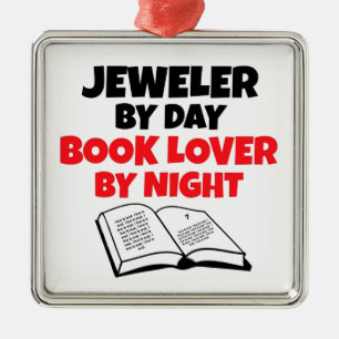 Jeweller by Day Book Lover by Night Metal Tree Decoration