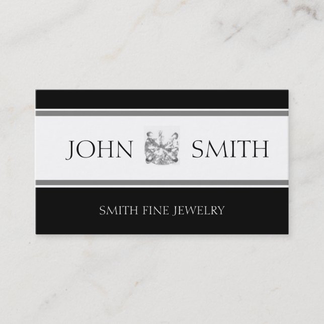 Jeweller Diamond Centre B/W Business Card (Front)
