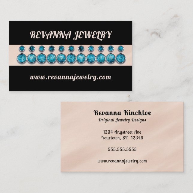 Jeweller Gemmologist Jewellery Design Sales Business Card (Front/Back)