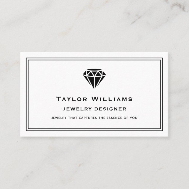Jeweller Jewellery Precious Stone Jewellery Design Business Card (Front)