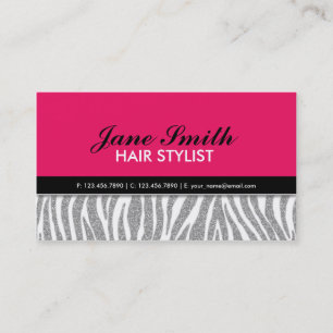 Jeweller Jewellery Zebra Print Diamond Sparkle Business Card