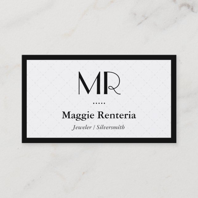 Jeweller / Silversmith - Clean Stylish Monogram Business Card (Front)