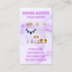 Jewellery Accessories   Purple Marble  Business Card