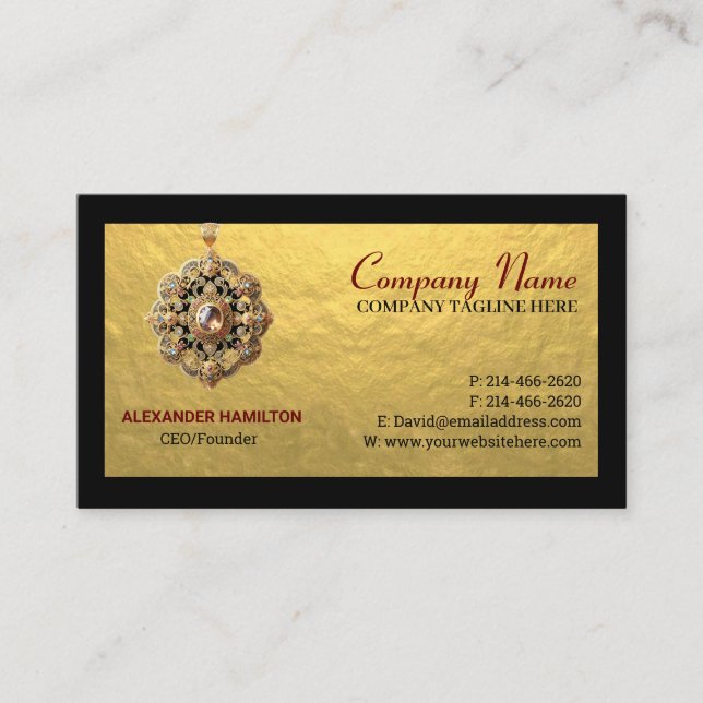 Jewellery and gem Business Card  (Front)