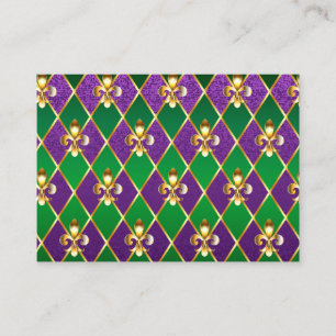 Jewellery Background Mardi Gras Advice Card