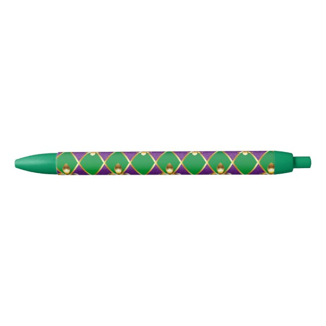 Jewellery Background Mardi Gras Black Ink Pen (Front)