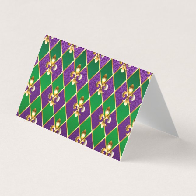 Jewellery Background Mardi Gras Business Card (Front)