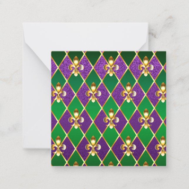 Jewellery Background Mardi Gras Card (Front)