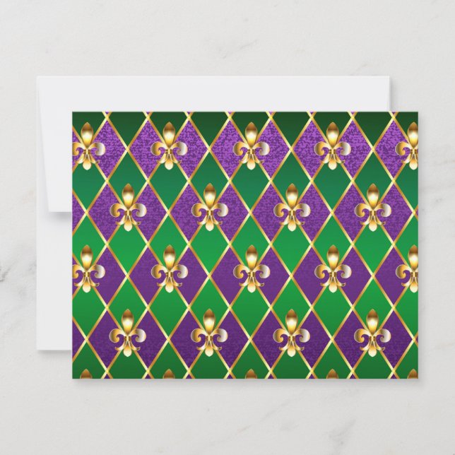 Jewellery Background Mardi Gras Card (Front)