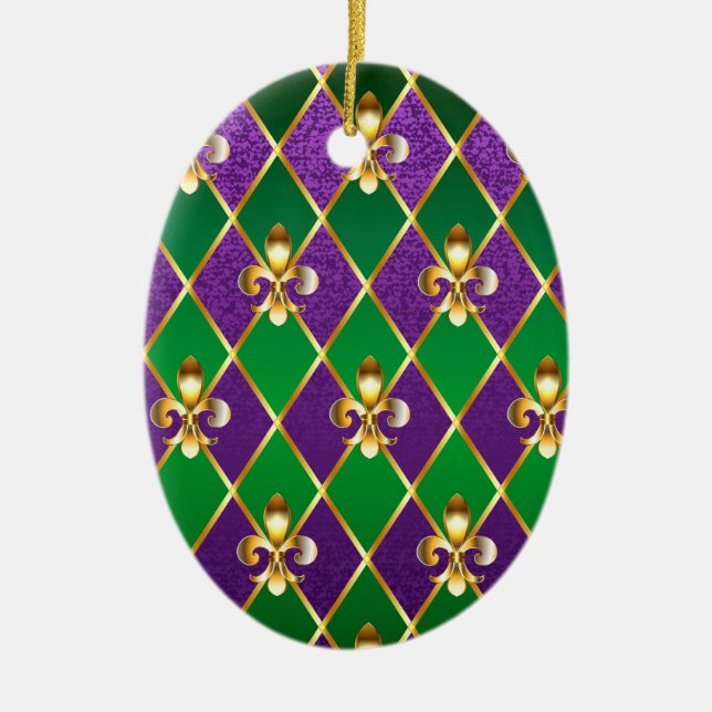 Jewellery Background Mardi Gras Ceramic Tree Decoration (Front)