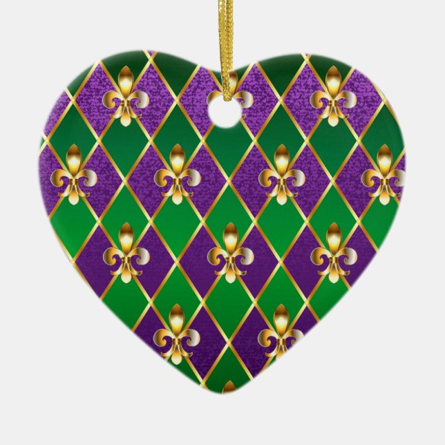 Jewellery Background Mardi Gras Ceramic Tree Decoration (Front)