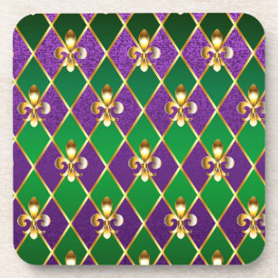 Jewellery Background Mardi Gras Coaster
