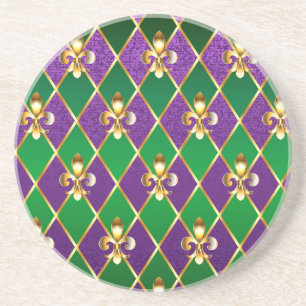 Jewellery Background Mardi Gras Coaster