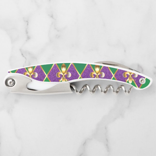 Jewellery Background Mardi Gras Corkscrew (Front)